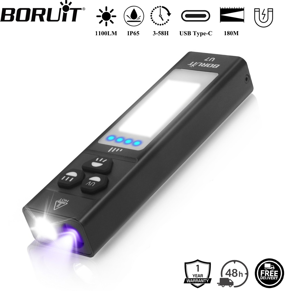 Battery Outdoor Camping - BORUiT U7 UV LED EDC Flashlight