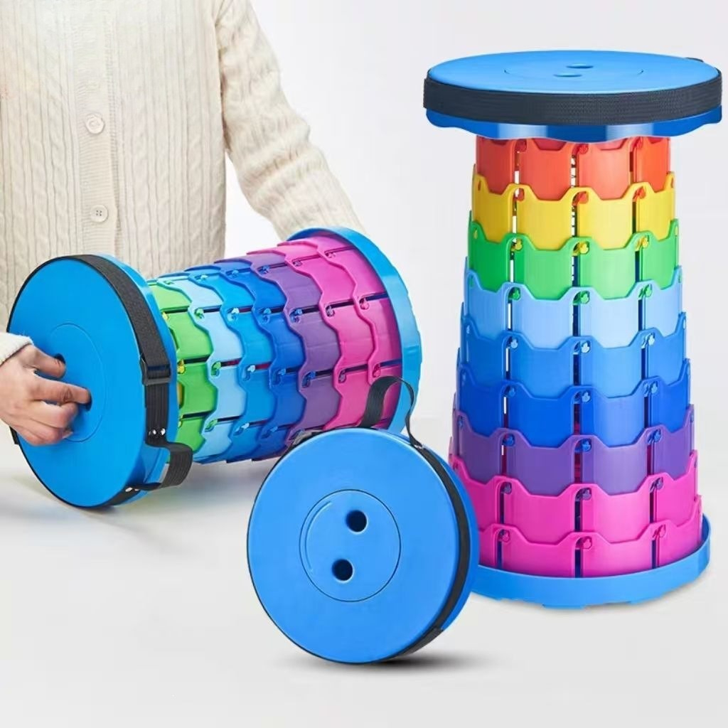 Outdoor Camping Adventure - Rainbow Telescopic Camping Stool Portable Thickened