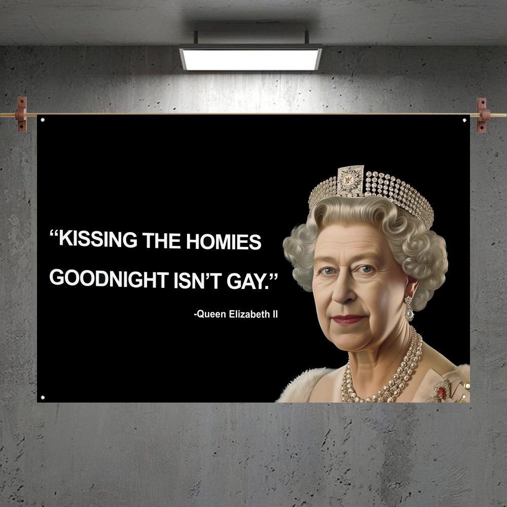 Outdoor Camping Quotes - Kissing Homies Goodnight Funny Quote Flags