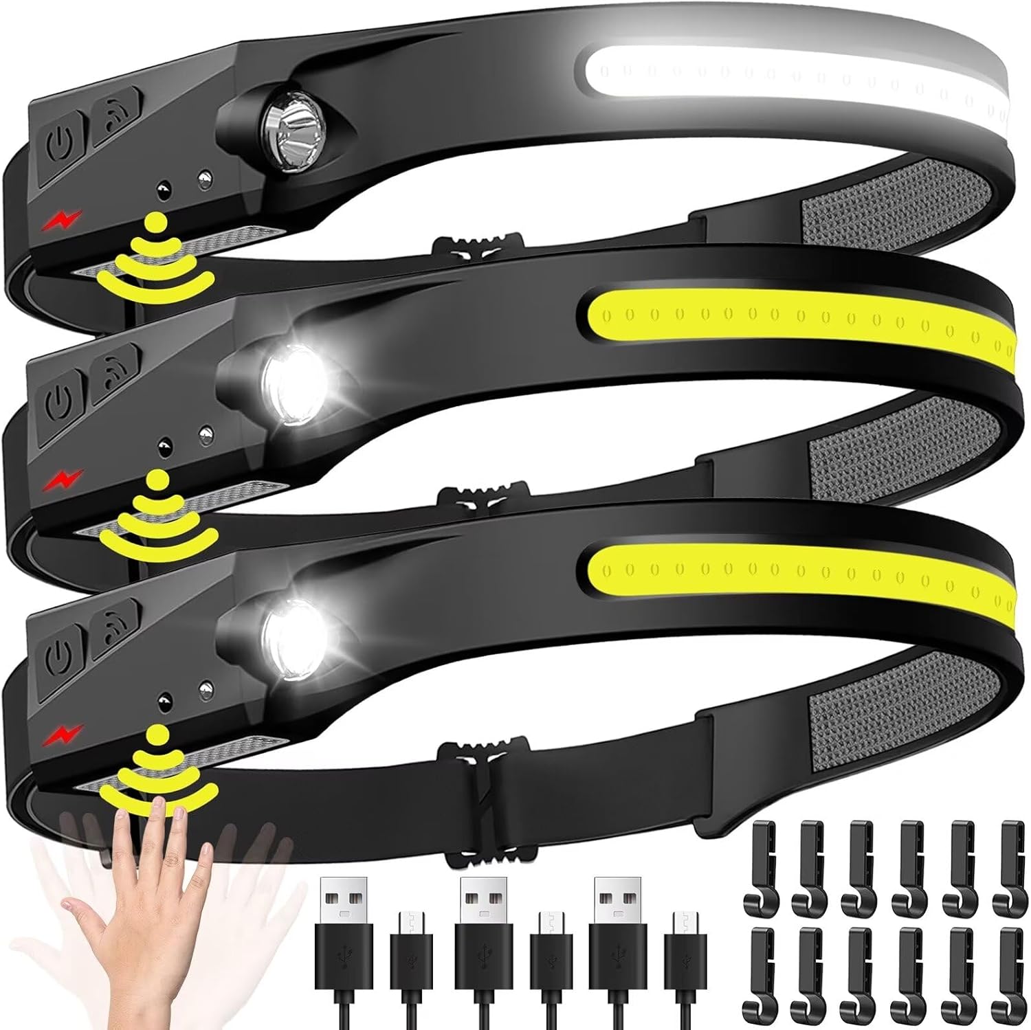 Outdoor Camping Adventure - Sensor Headlamp LED Head Flashlight Rechargeable