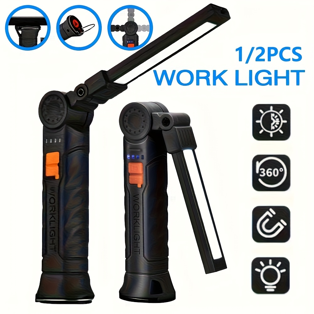 Battery Outdoor Camping - Portable COB LED Flashlight Rechargeable Work