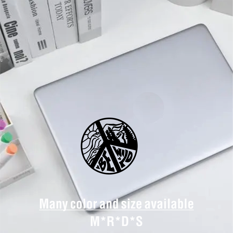 Outdoor Camping Quotes - Peace Sign Camping Vinyl Car Sticker