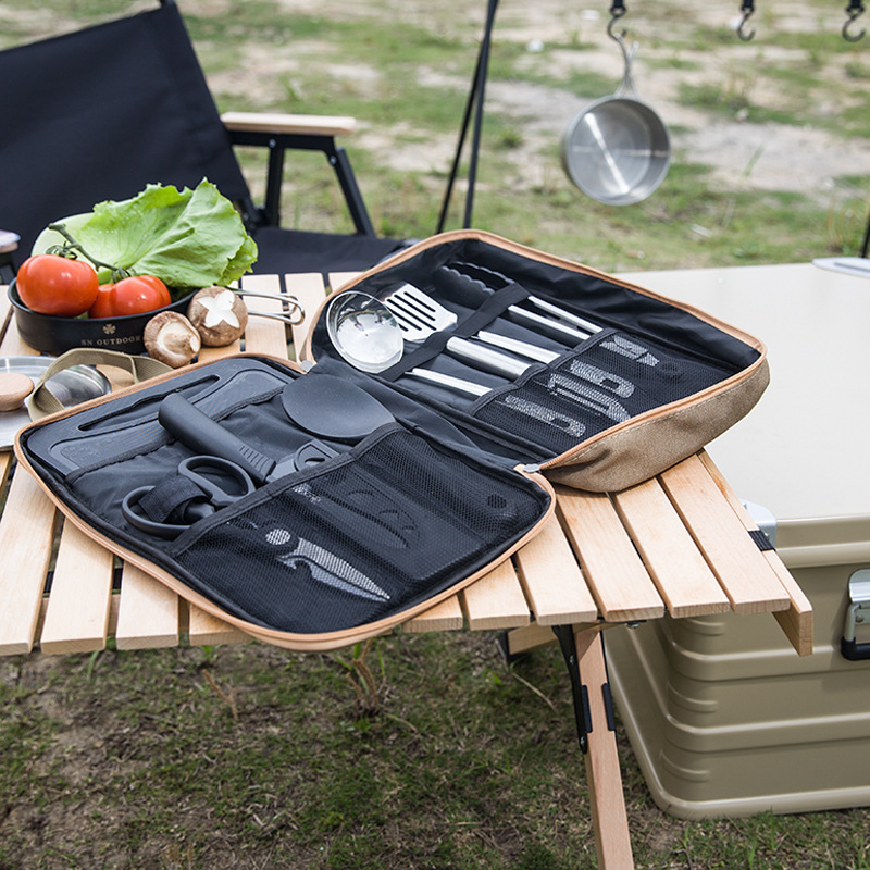 8pcs Camping Kitchen Cookware  - đánh giá và giá Outdoor Camping Kitchen Table