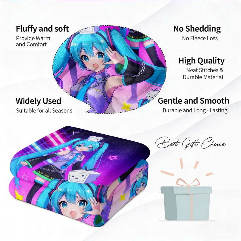 Hatsune Miku Flannel Blanket,  - đánh giá và giá Outdoor Camping Anime