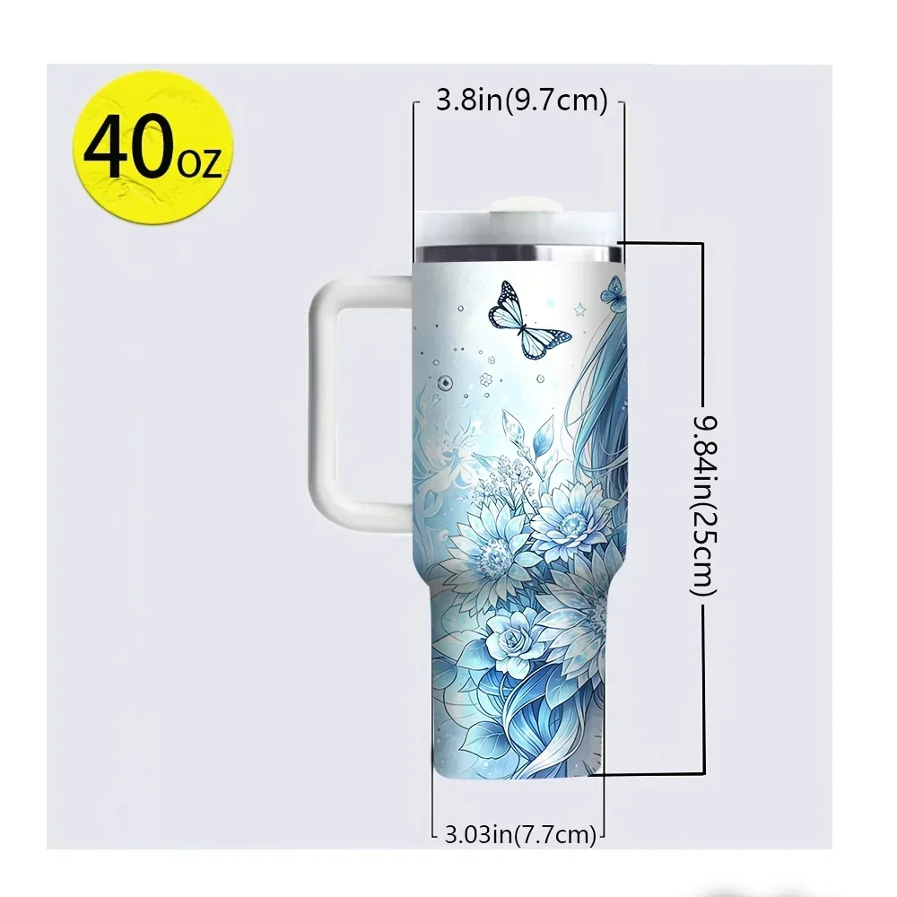40oz Tumbler with Handle, Blue - đánh giá và giá Outdoor Camping Anime