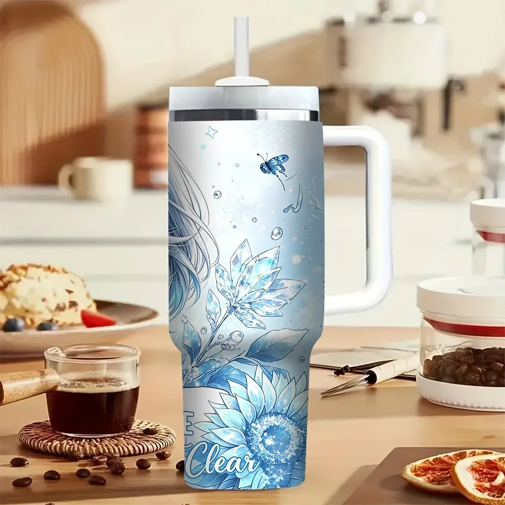 40oz Tumbler with Handle, Blue - đánh giá và giá Outdoor Camping Anime