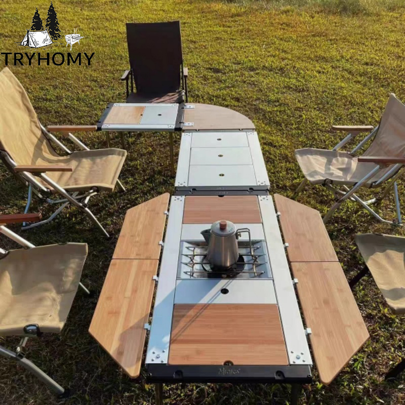 Tryhomy IGT Table Bamboo Exten - đánh giá và giá Outdoor Camping Kitchen Table