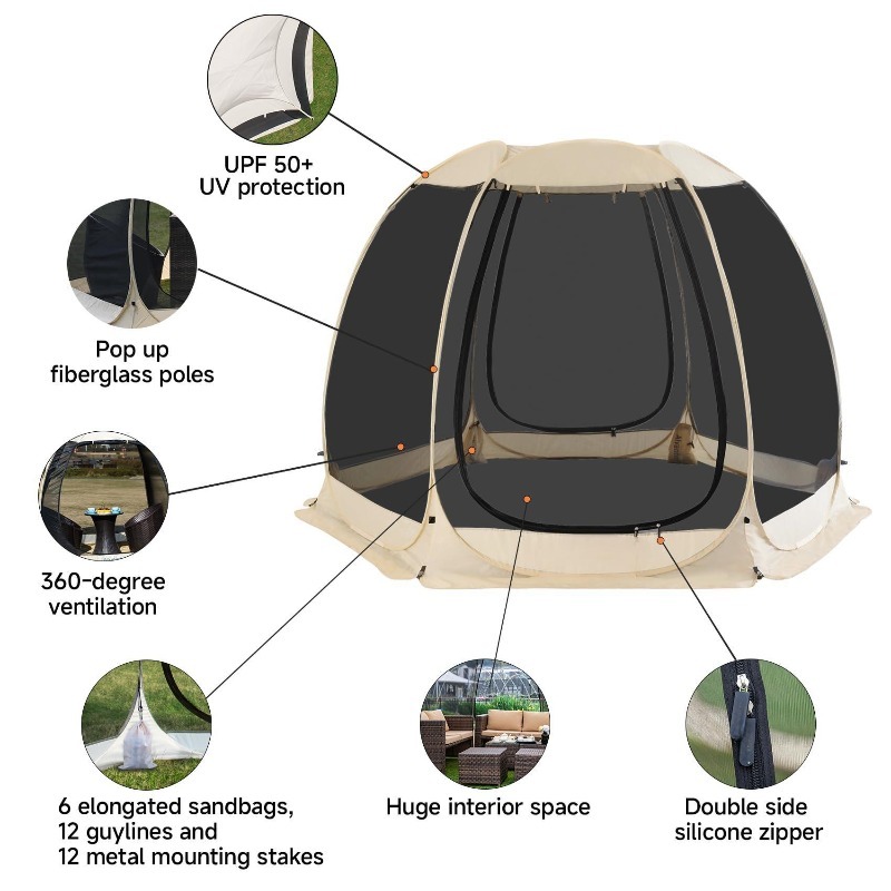Hot Sale 6 Sided Mesh Screen P - đánh giá và giá Outdoor Camping Tents For Sale