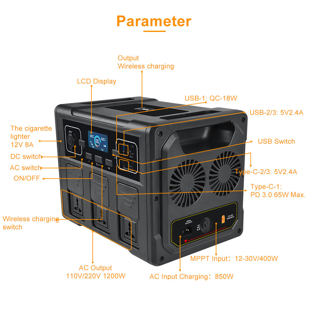 1200W Portable Solar Generator - đánh giá và giá Battery Outdoor Camping