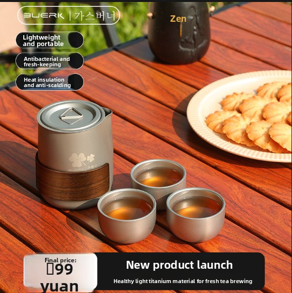 Portable Travel Tea Set with T - đánh giá và giá Outdoor Camping Kettle
