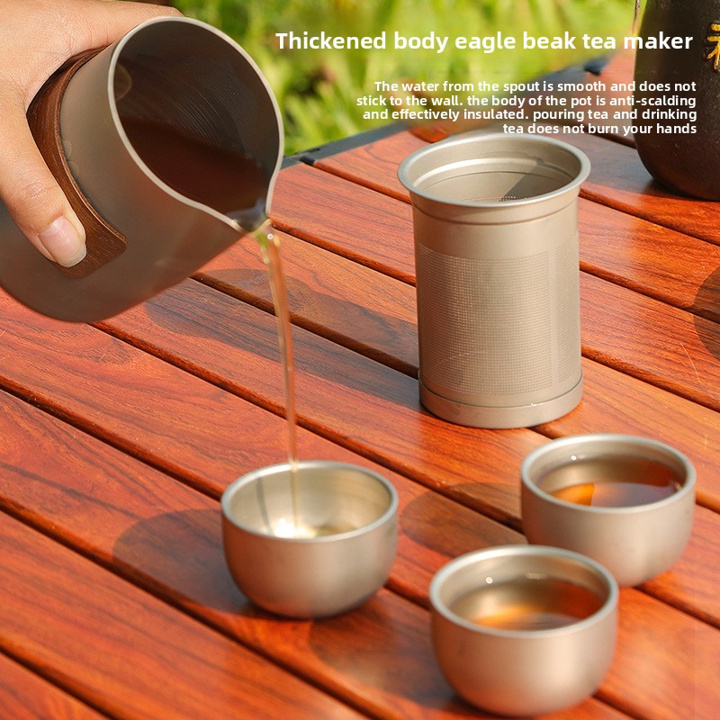 Portable Travel Tea Set with T - đánh giá và giá Outdoor Camping Kettle