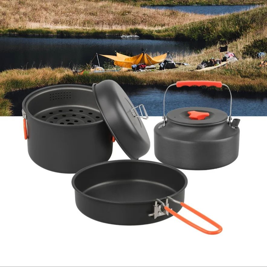 Outdoor Cookware Set Camping C - đánh giá và giá Outdoor Camping Kettle